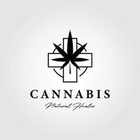 medizinische Cannabis-Logo-Vektor-Illustration-Design-Grafik vektor