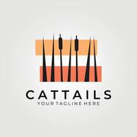 Cattails-Logo-Vektor-Illustration-Design, Hintergrundbild vektor