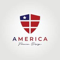 amerikansk ikon, USA flagga vakt logotyp vektor illustration design grafik