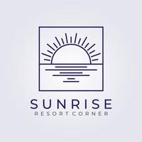 Sonnenuntergang, Sonnenaufgang, Hawaii, Resort, Paradies, Logo, Vektorgrafik, Design