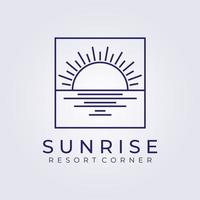 sunset sunrise hawaii resort paradis logotyp vektor illustration design