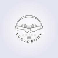 Hörbuch offenes Buch lernen Logo Podcast online Vektor Illustration Design Symbol Symbol flaches kreatives Design