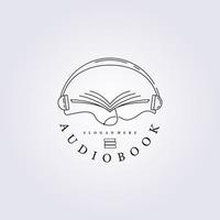 ljudbok öppen bok lärande logotyp podcast online vektor illustration design symbol ikon platt kreativ design