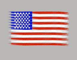 USA amerikanskt land flagga vektor bakgrund ikon vattenfärg torr borste bläck textur illustration självständighetsdagen firande banderoll