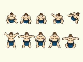 pixel art sumo position illustrationssatz vektor