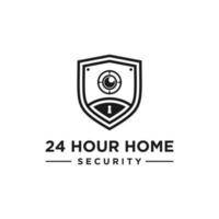 24-Stunden-Home-Security-Grafik-Vektor-Illustration. geeignet für Haussicherheit, Unternehmen, Geschäftsstellen etc. kreatives schlichtes Design vektor
