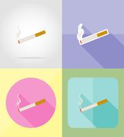 cigarett symbol tjänsten platta ikoner vektor illustration