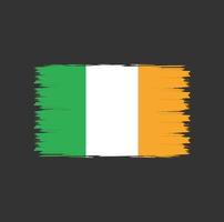 flagge von irland mit aquarellpinselartvektor vektor