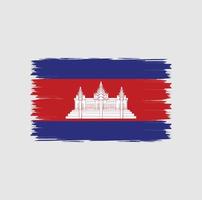 Kambodjas flagga med borste stil vektor
