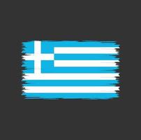 Greklands flagga med akvarell borste stil vektor