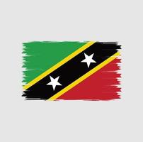 flagga av saint kitts och nevis med borste stil vektor