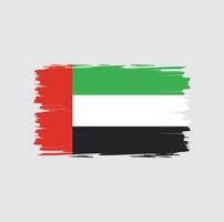 Förenade Arabemiratens flagga med akvarellpenselstil vektor