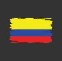 flagge kolumbiens mit aquarellpinselstil vektor