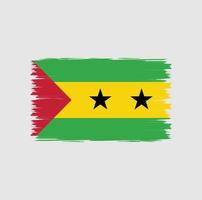 Flagge von Sao Tome und Principe mit Pinselstilvektor vektor