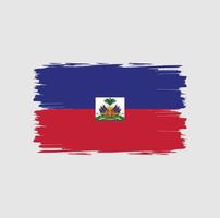 flagga av haiti med akvarell borste stil vektor