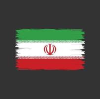 Irans flagga med borste stil vektor