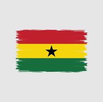 flagga av ghana med borste stil vektor
