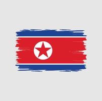 flagge von nordkorea mit aquarellpinselstil vektor