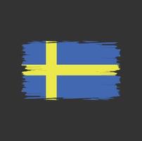 sveriges flagga med akvarell pensel stil vektor