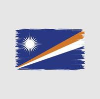 flagga Marshallöarna med borste stil vektor