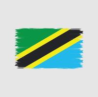 flagge von tansania mit aquarellpinselstilvektor vektor