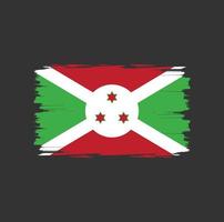 flagge von burundi mit aquarellpinselstil vektor