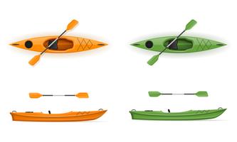 plast kajak för fiske och turism vektor illustration