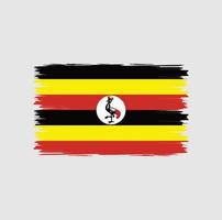 flagge von uganda mit pinselstilvektor vektor
