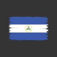 nicaraguas flagga med borste stil vektor