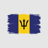 flagge von barbados mit aquarellpinselstil vektor
