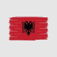 Albanien Flaggenpinsel vektor