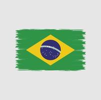 flagge von brasilien mit aquarellpinselstilvektor vektor