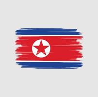 Nordkorea flaggborste vektor