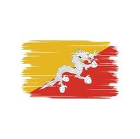 Bhutan-Flagge-Pinsel vektor