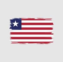 liberias flagga med akvarell pensel stil vektor