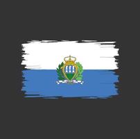 Flagge von San Marino mit Pinselstil vektor