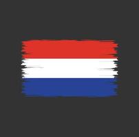 flagge der niederlande mit aquarellpinselstilvektor vektor