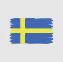 flagge von schweden mit aquarellpinselartvektor vektor