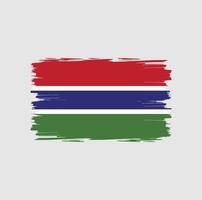 flagga Gambia med akvarell borste stil vektor
