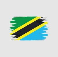 tansania flagge bürste vektor