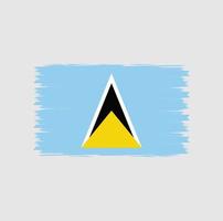 Flagge von St. Lucia mit Pinselstilvektor vektor