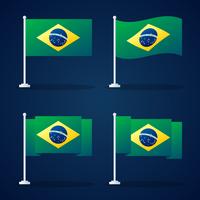 Brasilien Flagge Vektor Element Set