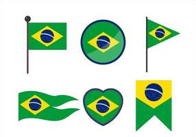 Brasilien Flagge Clipart Set vektor