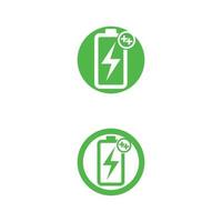 batteriikon och laddning, laddningsindikator vektor logo designnivå batteri energi ström går låg status batterier set logotyp laddningsnivå illustration