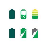 batteriikon och laddning, laddningsindikator vektor logo designnivå batteri energi ström går låg status batterier set logotyp laddningsnivå illustration