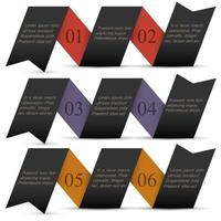 origami schwarzes papier nummerierte banner vektor