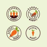 uppsättning av morot logotyp samling, hälsosam organisk morot gård stämpel etikett design bilder vektor