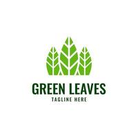 abstraktes grünes Blatt- oder Baum-Logo-Design isoliert auf weißem Hintergrund, Natur-Öko-Pflanzenblatt-Symbolvektor, Symbol für umweltfreundlich vektor