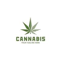Inspiration für das minimalistische Logo-Design von Cannabis, Marihuana cbd vektor