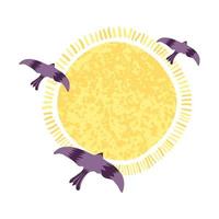 sonne und vögel illustration vektor